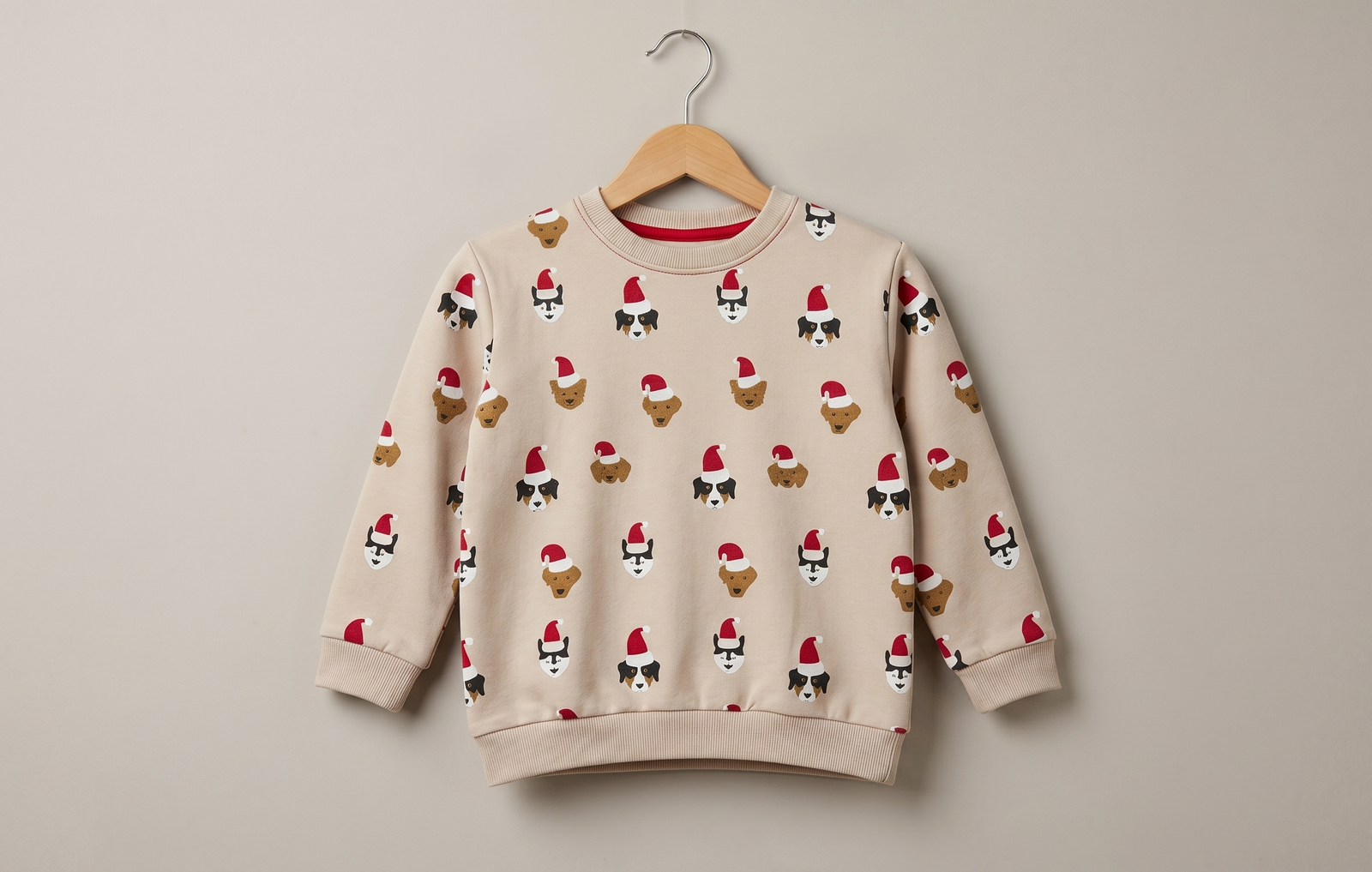 Unisex Beige Cotton Printed Full Sleeve Co-ord Sets
