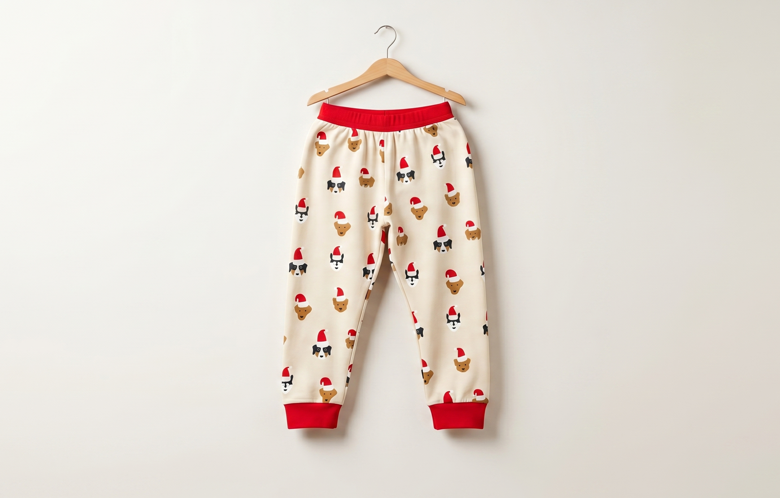 Unisex Beige Red Cotton Printed Full Sleeve Co-ord Sets