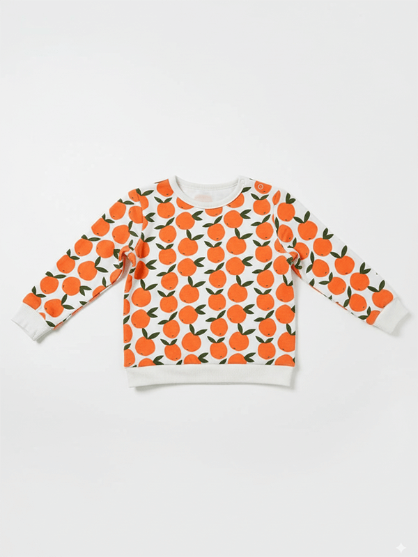 Unisex Cotton Orange Print Full Sleeve Co-ord Sets