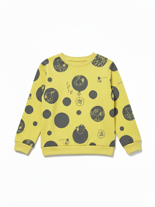 Unisex Yellow Cotton Printed Full Sleeve Co-ord Sets