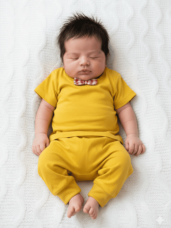 Solid Yellow Newborn Toddler Cotton Sets with Bow