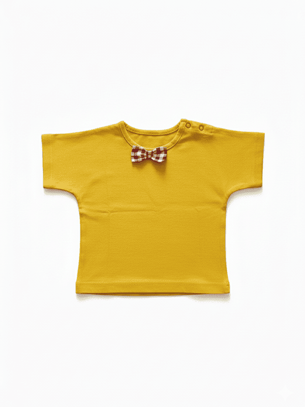Solid Yellow Newborn Toddler Cotton Sets with Bow
